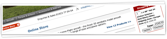 Screenshot of the Freestyle RC website