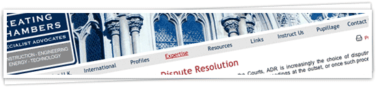Screenshot of the Keating Chambers website